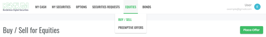 Buy and Sell Backify Equity on Ignium